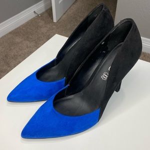 ALDO Black and Blue Suede Heels - Size 10